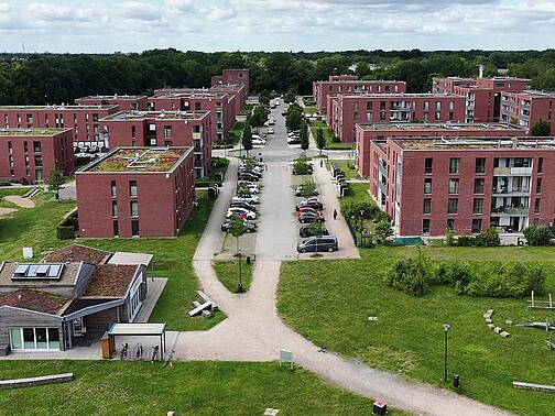 Das Quartier Ohlendiekshöhe aus der Luft