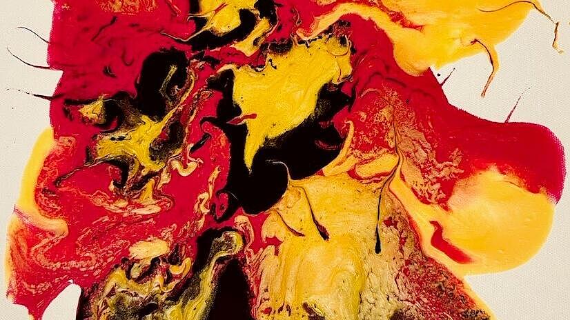 Ein gelb-rotes Bild 