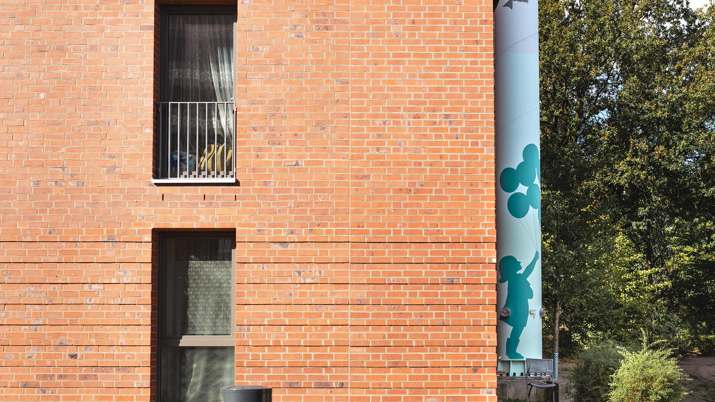 Ein Fenster aus der Nähe. 