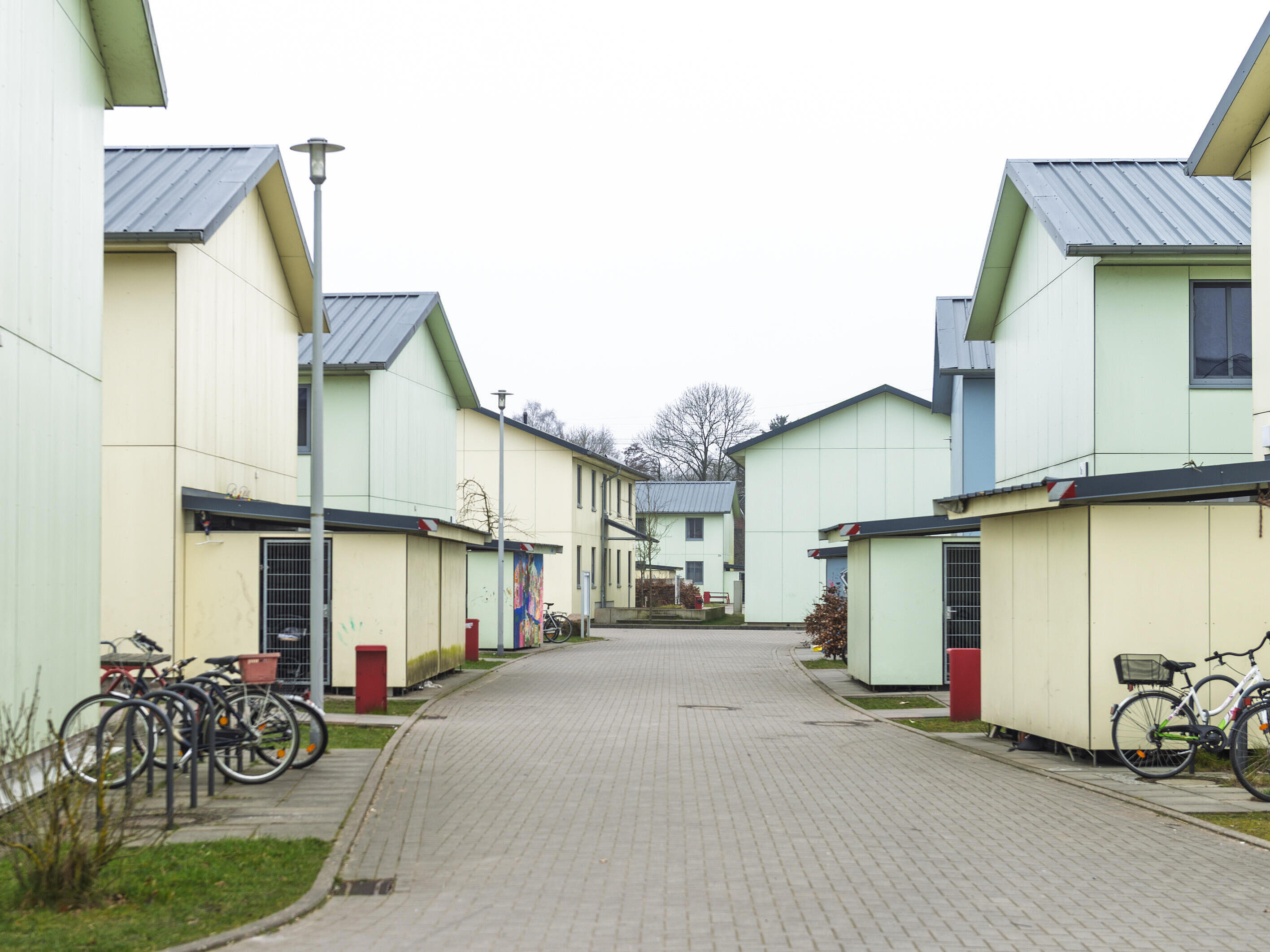 Eine Wohnunterkunft mit vielen Häusern
